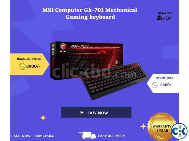 MSI Computer Gk-701 Mechanical Gaming keyboard large image 0