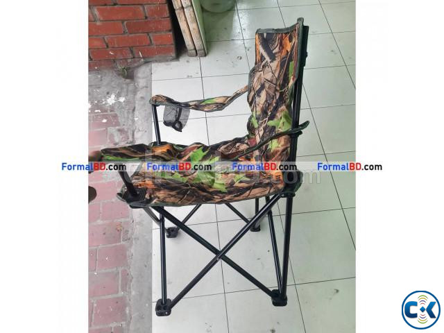 Portable Fishing Chair with Armrests Folding Camping Chair large image 1