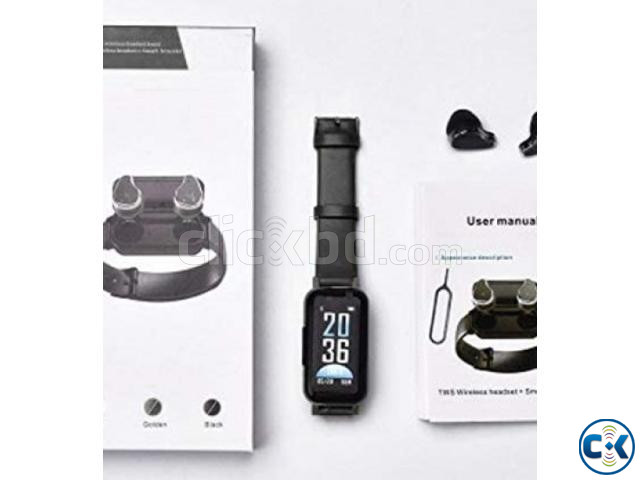 T89 Smart Watch TWS Bluetooth Headphone Fitness Tracker large image 2