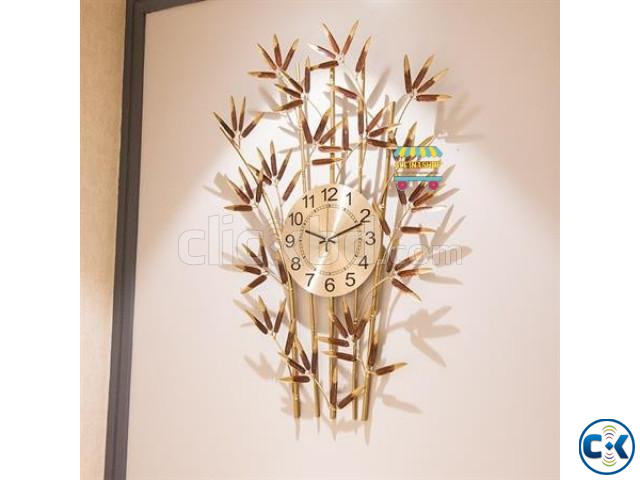 Bamboo Art Deco Wall Clock large image 1