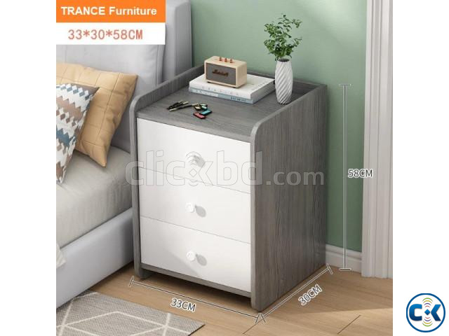 Modern Luxury Bedside Table with 3 Drawer Storage Cabine large image 2