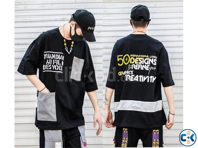 2022 New Year Fashion Casual Mens Letter Printing Colorblock large image 0