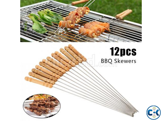 12 Pieces Barbecue Grill Sticks Set large image 1