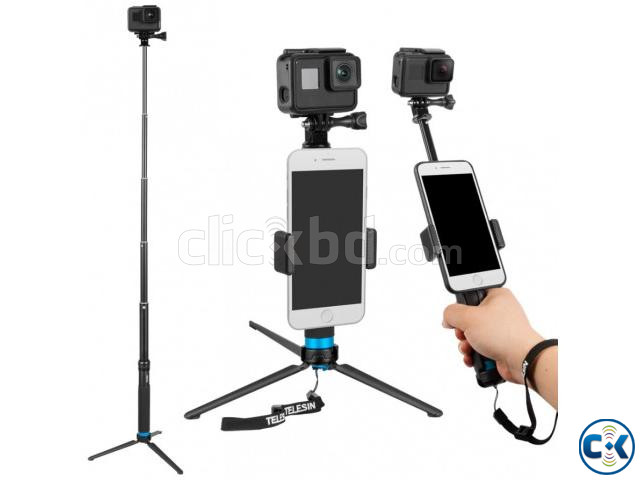 TELESIN 90cm Selfie Stick for GoPro Hero large image 1
