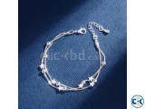 Silver Double Layers Stars Beads Bracelets For Women
