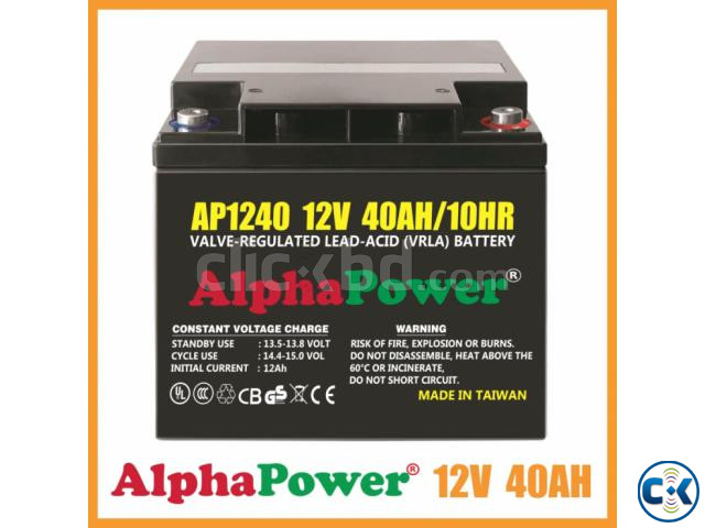 AlphaPower VRLA AGM SMF 12V 40Ah Battery large image 1