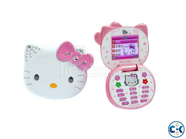 Hello Kitty K688 Mini Folding Mobile Phone - White large image 1