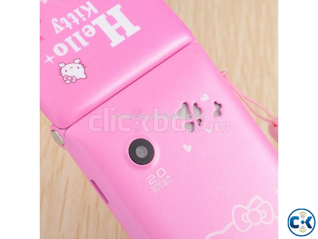 Hello Kitty D10 Folding Mobile Phone Touch Dual Sim- pink large image 2