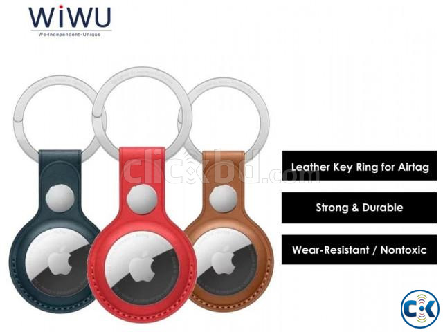 WIWU Leather Key Ring For Airtag large image 0