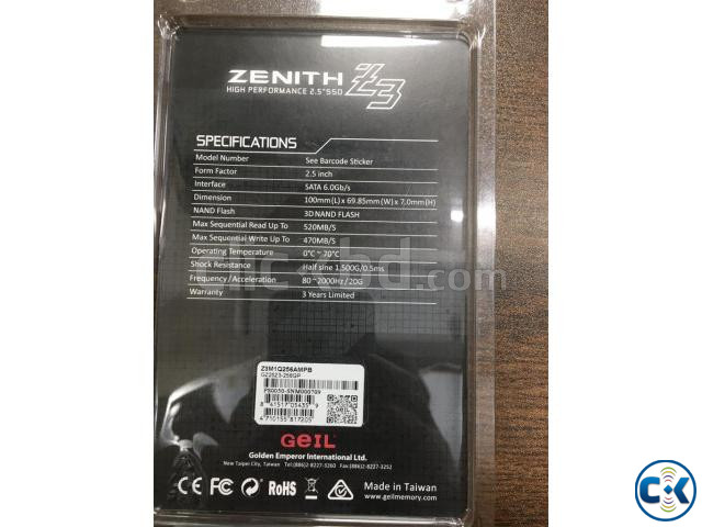 GEIL 256GB Zenith Z3 SATA III 2.5 Inch SSD large image 0