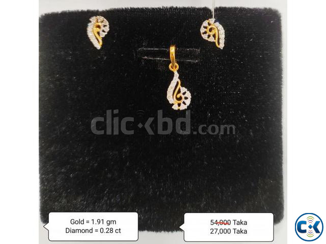 Diamond With Gold Pendent set large image 0