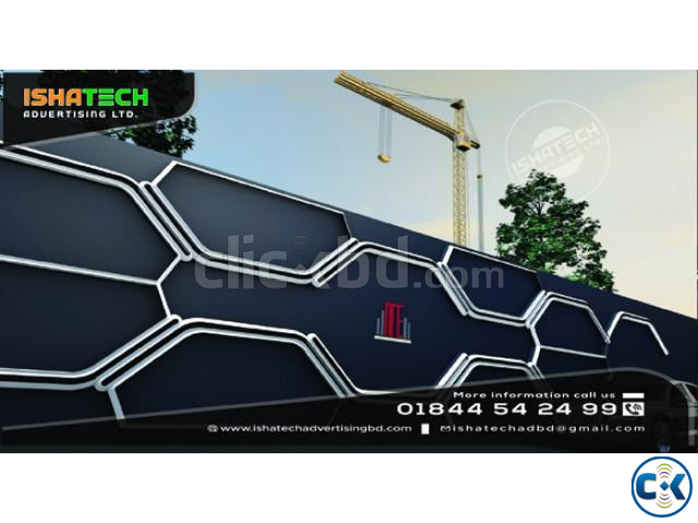 Project Wall Boundary 3D Design SS Strip Material Fence Bo large image 1