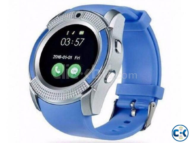 V8 Smart Watch single Sim Full Touch Call SMS Camera - White large image 0