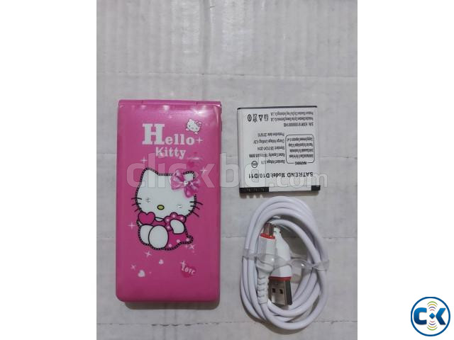 Hello Kitty D10 Folding Mobile Phone Touch Display Dual Sim large image 2