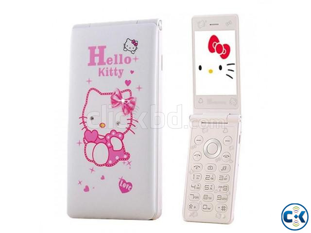 Hello Kitty D10 Folding Mobile Phone Touch Display Dual Sim large image 4