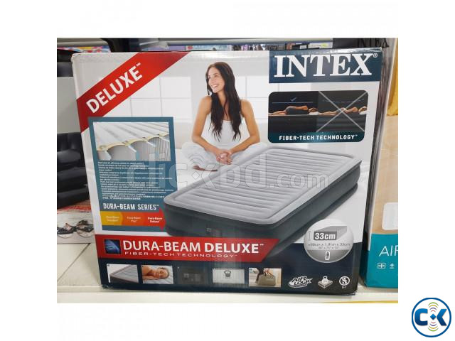Intex Deluxe Semi Double Air Bed with Built-in Air Pump large image 0