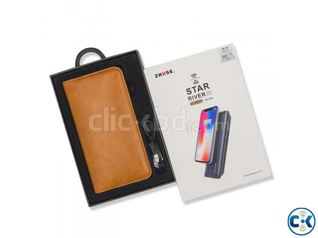 Zhuse Star River Series 3 Wireless Power Bank Leather Wallet large image 0
