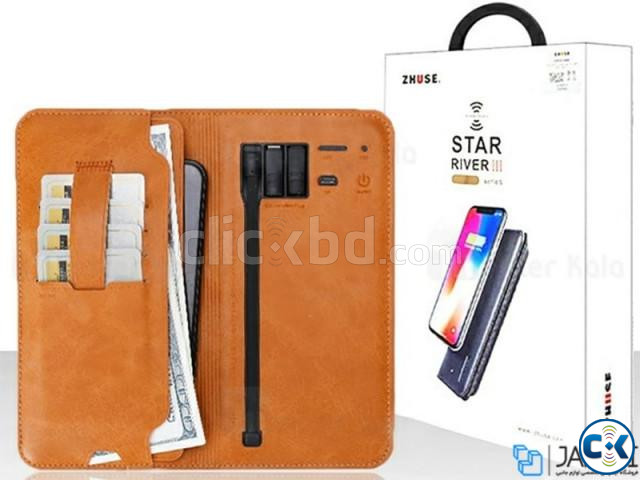 Zhuse Star River Series 3 Wireless Power Bank Leather Wallet large image 1