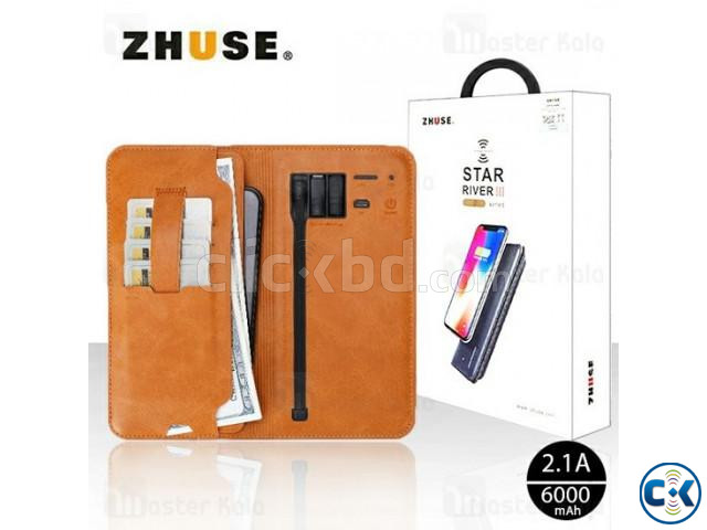 Zhuse Star River Series 3 Wireless Power Bank Leather Wallet large image 3