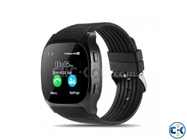 T8 Smart Mobile Watch Full Touch Single sim Camera - Black large image 0