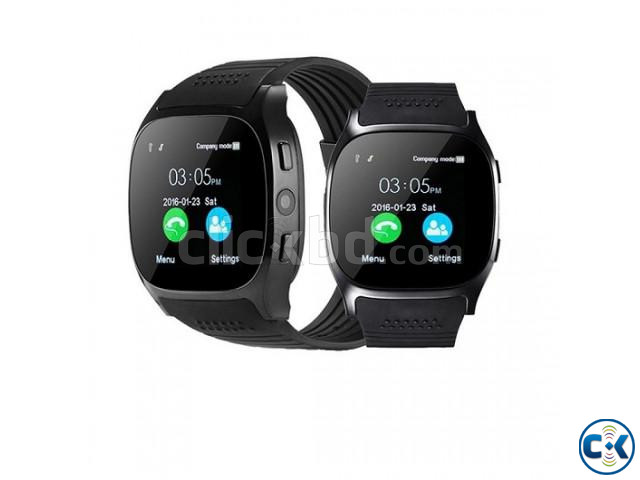 T8 Smart Mobile Watch Full Touch Single sim Camera - Black large image 3