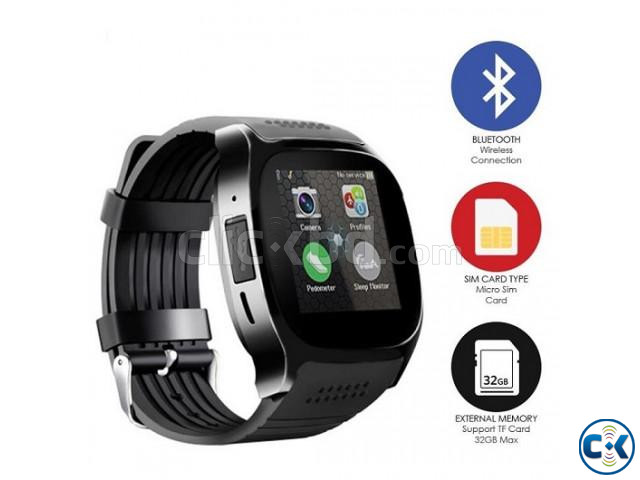 T8 Smart Mobile Watch Full Touch Single sim Camera - Black large image 4