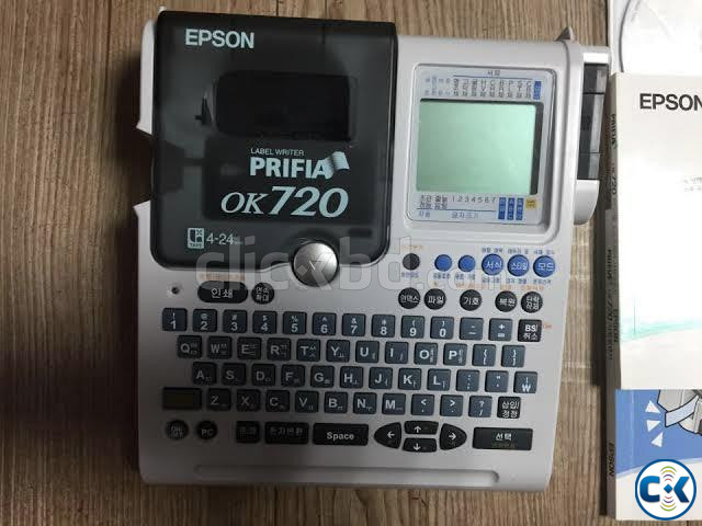 EPSON PRIFA OK 720 Label Tape Printer. USB DC BATTERY Sup large image 0
