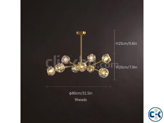 Nordic LED Chandelier Black Gold Glass Ball Lustre Ceiling H large image 1