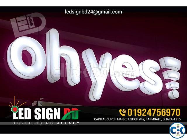 Acrylic Top Letter with Led Sign Board Neon Sign Board SS Si large image 1