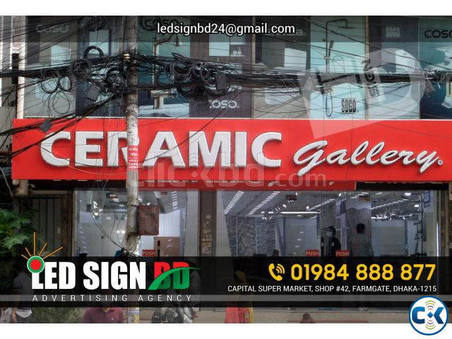 Acrylic Top Letter with Led Sign Board Neon Sign Board SS Si large image 3
