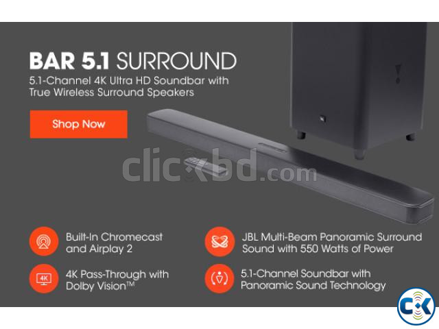 JBL Bar 5.1 Channel 4K Ultra HD Soundbar with True Wireless large image 2