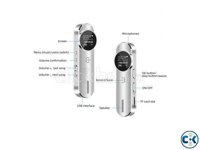 8GB Digital Voice Recorder Voice Activated Recorder MP3 Play large image 2