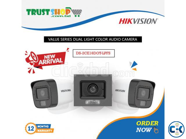 Hikvision DS-2CE16D0T-LPFS 2MP Dual Light Audio Fixed Mini B large image 1