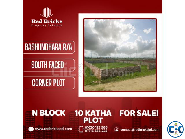 Bashundhara N Block South Faced 10 Katha corner plot for sal large image 0
