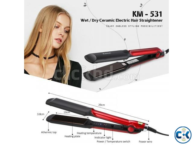 Kemei KM-531 Professional Ceramic Hair Straightener large image 1