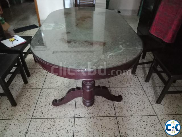 Dining Table with 6mm Tempered Glass without chair large image 0