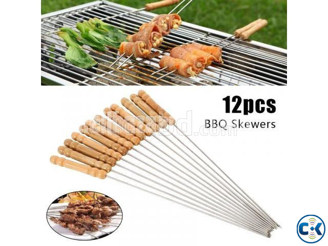 12 Pieces Barbecue Grill Sticks Set large image 1