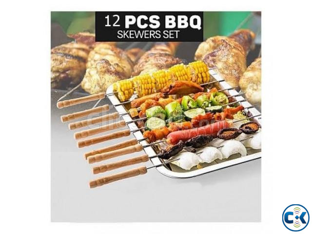 12 Pieces Barbecue Grill Sticks Set large image 2