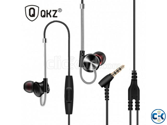 QKZ DM10 Head Phone In Ear Earphones Dual Driver - Black large image 1