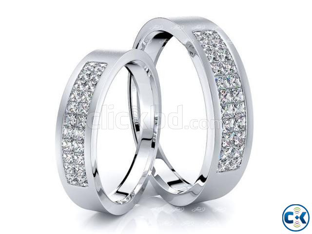 1.32 Carat 5mm Matching His and Hers Diamond Wedding Ring Se large image 0