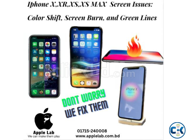 Iphone X Color Shift Screen Burn and Green Lines service large image 0