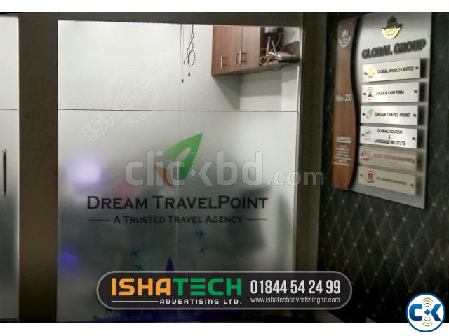 Office Glass Clear Frosted Sticker Print Pasting Price in large image 1