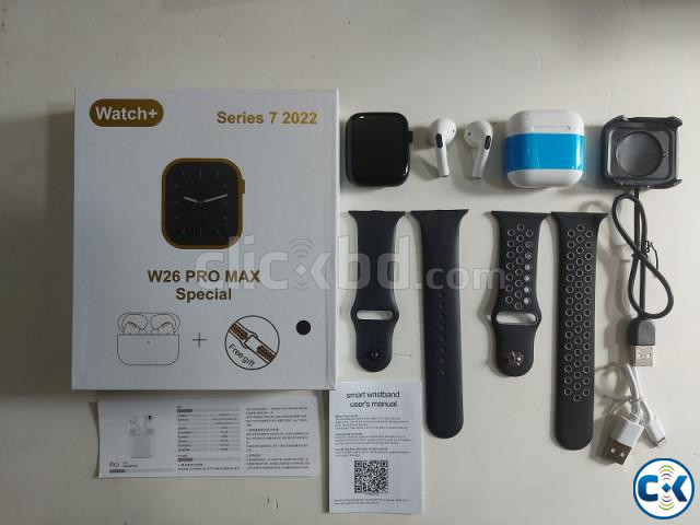 W26 Pro Max Specials Smartwatch With TWS Earpads Dual Set St large image 3