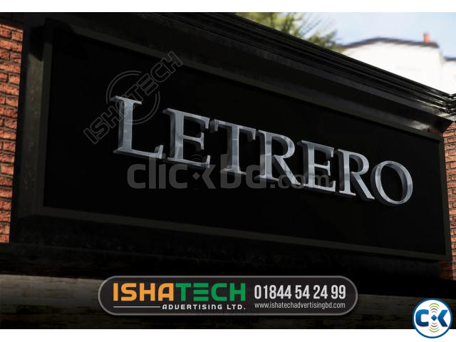 Nameplate Golden SS Steel Channel Acrylic Letter Glow Signag large image 3