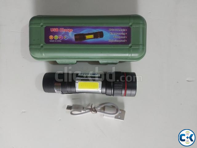 AR245 Mini Zoom Torch Light Flashlight Rechargeable large image 1