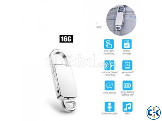 AR431 Voice Recorder Keychain 16GB Metal Body Mp3 Music Play large image 4