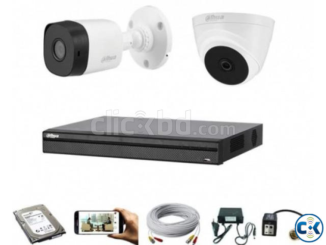 CCTV Package Dahua 4-CH DVR 2 Pcs Full HD Camera large image 0