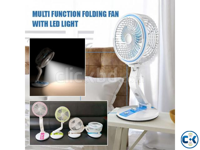 FOLDING FAN with LED LIGHT JH-2018 RECHARGEABLE FLEXIBLE large image 0