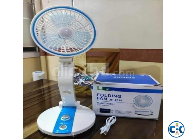 FOLDING FAN with LED LIGHT JH-2018 RECHARGEABLE FLEXIBLE large image 1