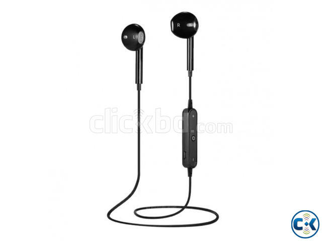 S6 Bluetooth V4.0 Headset Wireless Headphone - BLACK large image 1